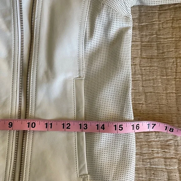 S: Leather Banana Republic Jacket Winter White Classic Elegant NWOT New! - Picture 8 of 10